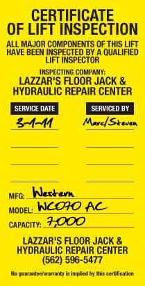 OSHA Compliance Sticker